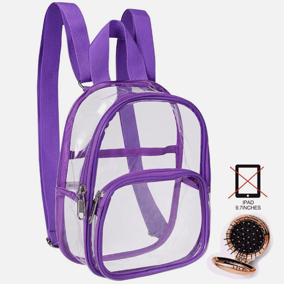 Clear Stadium Backpack for Concerts & Festivals - Transparent Event Bag Compliant with Sports Games, Travel & Work Security Policies.