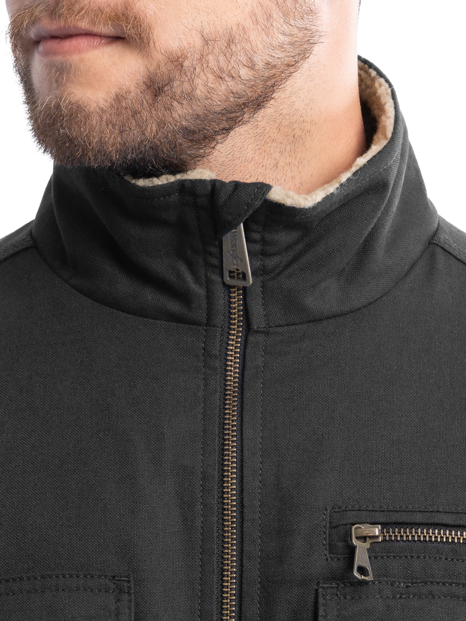 Wrangler Workwear Men's Mock Neck Jacket with Inner Linning Insulating Fabric, Size S-3XL