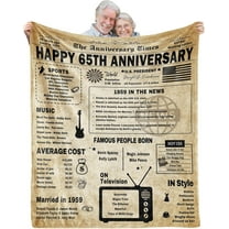 65th Anniversary Blanket Gifts Gift for 65th Blue Sapphire Wedding Anniversary 65 Years of Marriage Gifts for Wife Husband Dad Mom Parents Grandpa Grandma Grandparents Back in 1959 Blanket