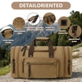 thumbnail image 2 of DAKOMM Canvas Duffle Bag 50L, Duffle Bag for Travel Expandable Duffel Bags Waterproof Weekender Overnight Travel Bag Gym Carry On Luggage Bag for Men & Women (Coffee), 2 of 7