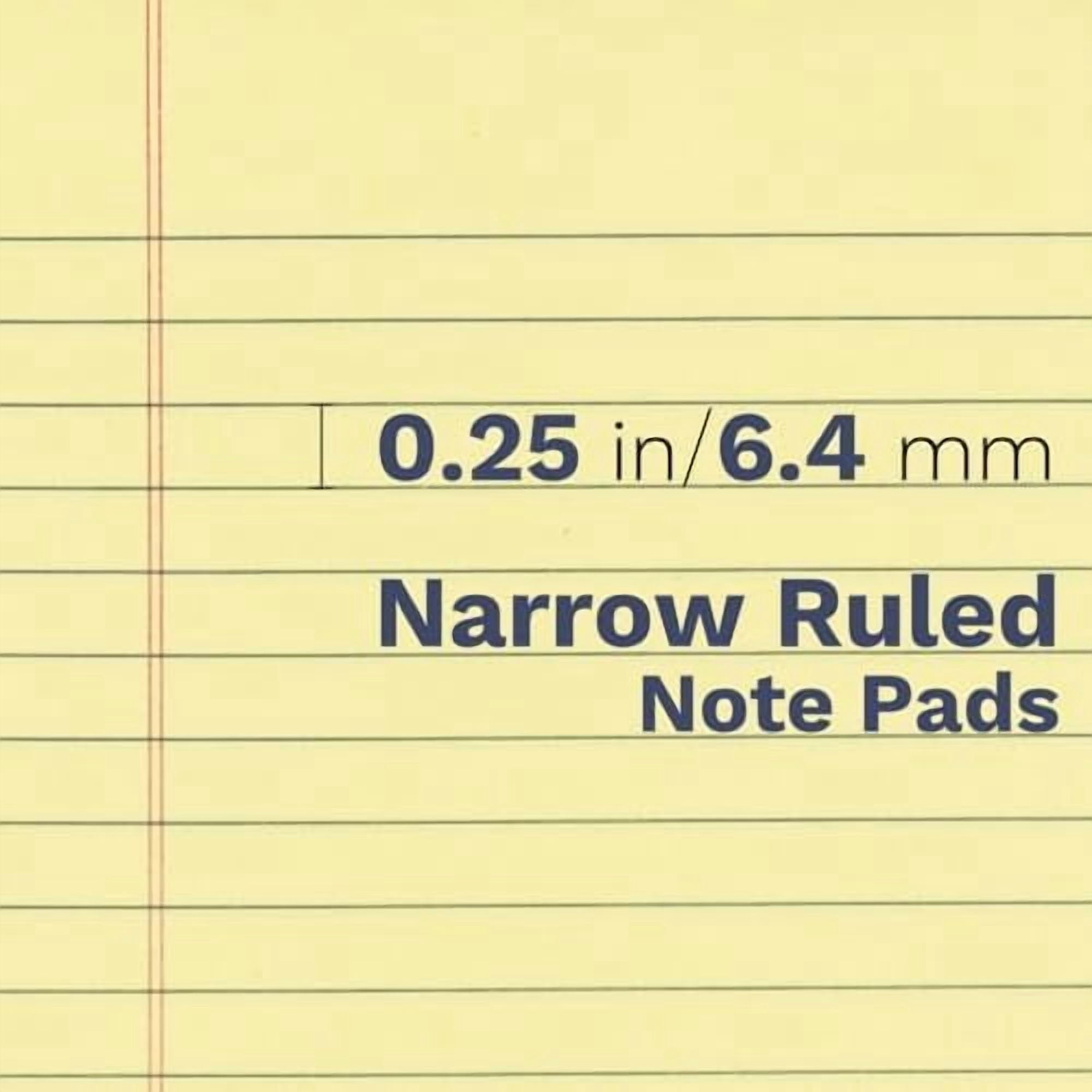 Tekola 12 Pack Yellow Note Pads 5x8, Small Legalpads 5x8 Yellow for Office, Perforated College Ruled Writing Pads - 30 Sheets Samll Notepad