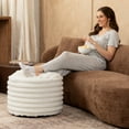 thumbnail image 4 of Jaxx Paran Pouf Ottoman, Small, Faux Fur, Modern Accent, Ivory, 4 of 6
