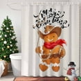 thumbnail image 4 of Shower Curtain 72"W x 96"L Merry Christmas Western Winter Gingerbread Man Fabric Shower Curtains Set with Hooks Water Repellent Bathroom Curtains Machine Washable Bathroom Accessories, 4 of 9