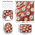 thumbnail image 3 of Shower Curtain and Rug Sets 4pcs Bathroom Sets Includes 12 Free Hooks 66" x 72" Daisies on Coffee Collision Background, 3 of 8