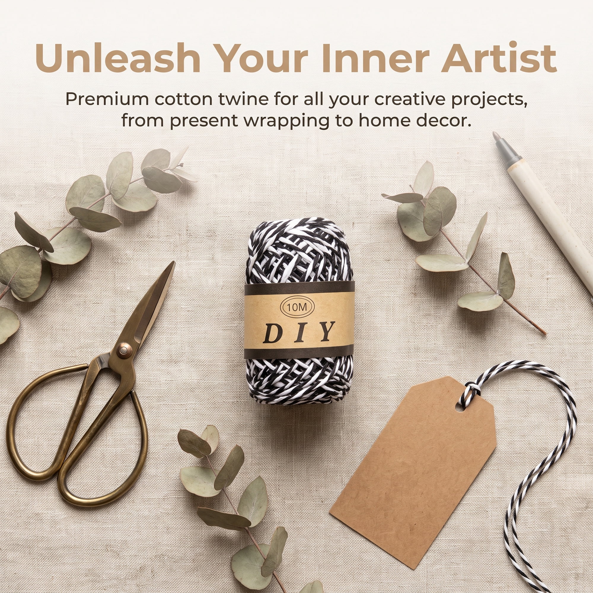 Unique Bargains Twine for Gift Wrapping and Crafting Uses Black 10.9 Yard