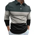 thumbnail image 1 of YDLCAFD T-Shirt à Manches Longues pour Hommes Printemps et Automne avec Col Rabattu, Mode Ample, 1 of 4