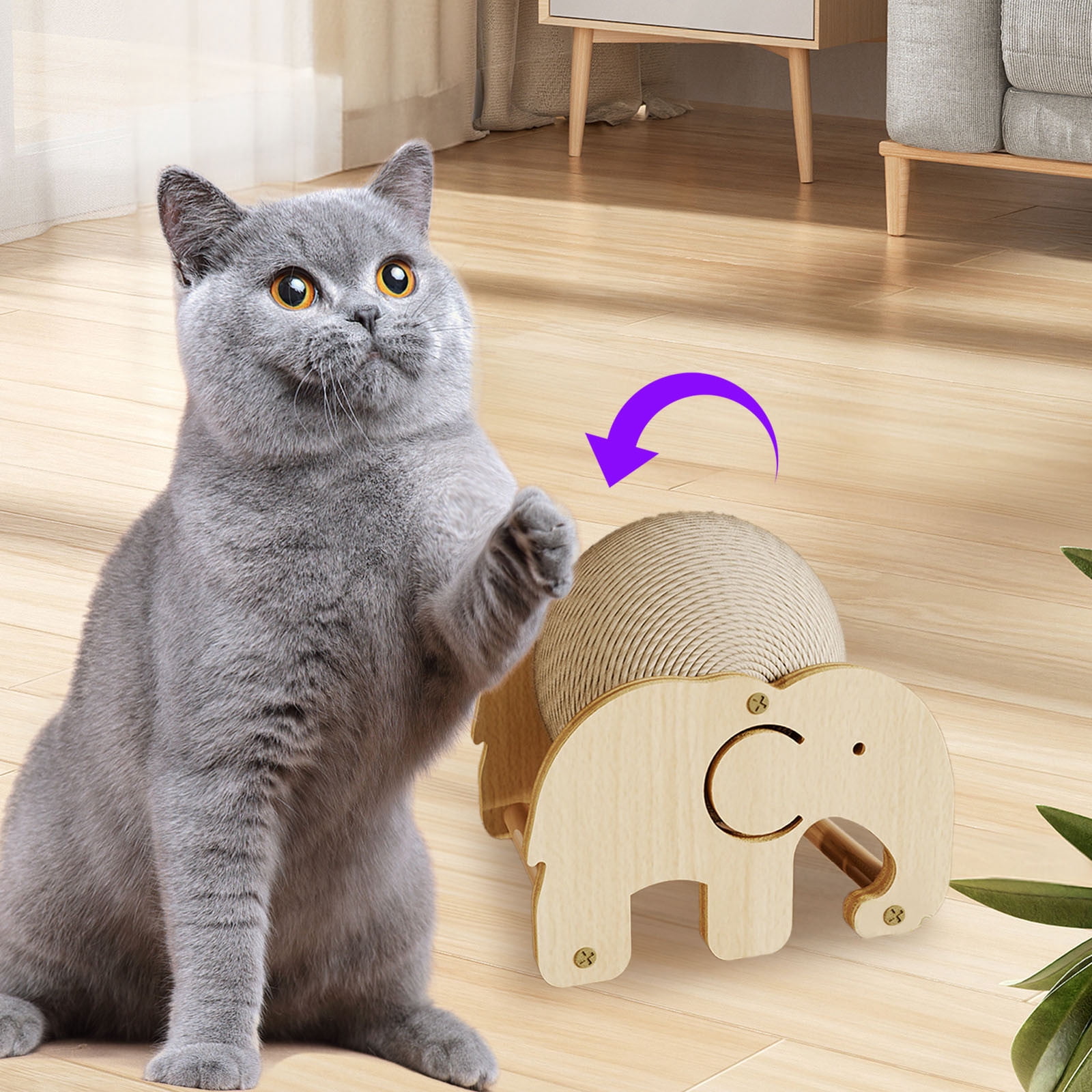 Pet Supplies Cat Scratcher Toy with Natural Sisal and Stable Stand Interactive Indoor Exercise Toy for Cats Durable -Shaped