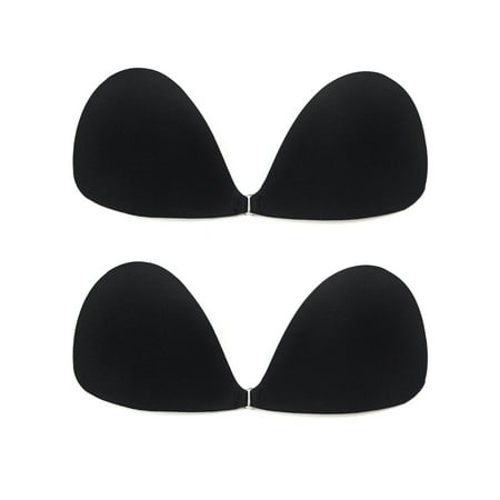 YouLoveIt 2 Pack Strapless Push Up Silicon Adhesive Invisible Nude Bra Backless Push-up Bra Backless Sticky Silicone Bra Sticky Bra for Women