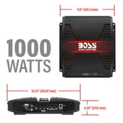 BOSS Audio Systems PT1000 Phantom Series 1000W 2 Channel Vehicle Audio Amplifier, Black