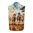 thumbnail image 4 of Mens Horse Race Print Turndown Collar Tank Top Casual Fashion Sleeveless Shirts Summer Button Cooling Clothes, 4 of 4