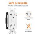 thumbnail image 3 of Receptáculo GFCI Amazon Basics, resistente a la intemperie, 20 A, blanco, 3 of 4