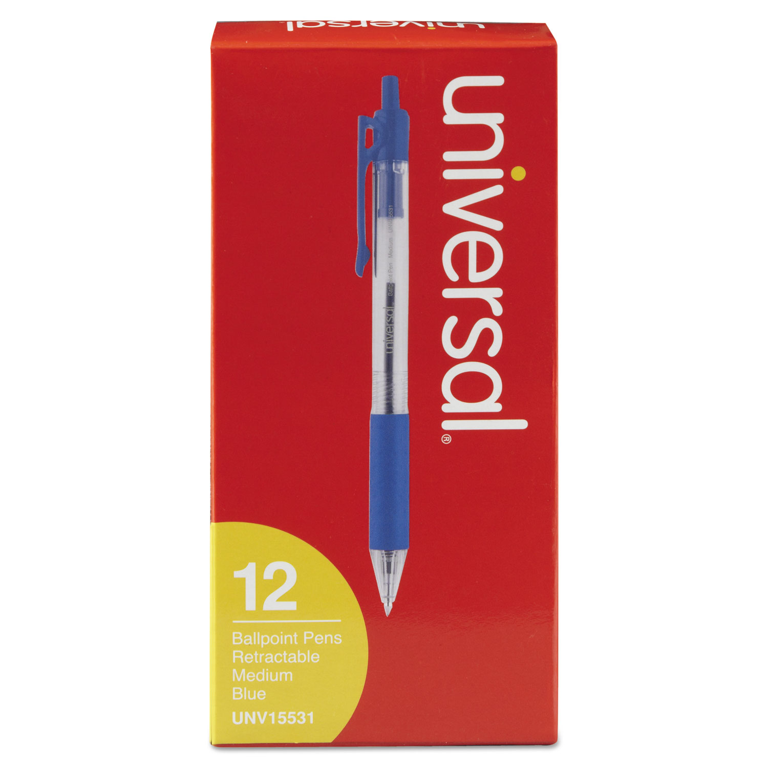 Comfort Grip Retractable Ballpoint Pen, 1mm, Blue Ink, Clear Barrel