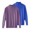 thumbnail image 4 of Chandail à Col Rond pour Femmes, Automne et Hiver, 2 Pcs, Couleur Unie, Doux et Confortable, 4 of 4
