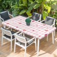 thumbnail image 2 of Valentine's Day Table Cloths for 4 Foot Rectangle Tables, Red Love Heart Romantic Pink Buffalo Plaid Patio Waterproof Elastic Fitted Tablecloths, Washable Rectangular Table Cover for Camping, 2 of 8