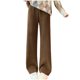 thumbnail image 2 of Puntoco Mujer Moda Invierno Cálido Sólido Casual Elástico Cintura Larga Pierna Ancha Pantalones Puntoco Puntoco-4178, 2 of 4
