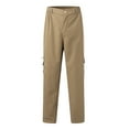 thumbnail image 5 of Lisingtool Cargo Pants for Men Male Versatile Season Cargo Pants Multi Pocket Zip Button Solid Color Plus Size Outdoor Trousers, 5 of 7