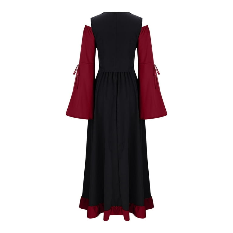Clearance Sales Online Deals Ofreoo Medieval European And Court Slim  Fitting Lace Up Large Hem Patchwork Dress Set Womens Fall Fashion 2024 -  Walmart.com