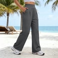 thumbnail image 2 of VBVC Women's High Waisted Straight Leg Yoga Pants,Tummy Control Dressy Trousers For Women,Ladies Stretchy Work Sweatpants with Pockets,Gray,S-2XL, 2 of 6