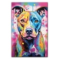 thumbnail image 2 of American Staffordshire Terrier Dog Flower Canvas Painting Colorfull Canvas Art Prints Bathroom Artwork for Wall Living Room Bedroom Bathroom Wall Art Framed Art Wall Decor 1 inch, 2 of 5