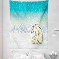 thumbnail image 1 of Polar Bear Tapestry, Northern Landscape Arctic Polar Bears on Snow Ice Family Animal, Fabric Wall Hanging Decor for Bedroom Living Room Dorm, 5 Sizes, Turquoise White Cream, by Ambesonne, 1 of 1