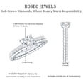 thumbnail image 6 of Rosec Jewels Princess Cut Diamond Engagement Ring (5 mm, Ef-Vs Quality) Certified Lab Diamond Square Ring, 925 Sterling Silver, US 4.00, 6 of 9