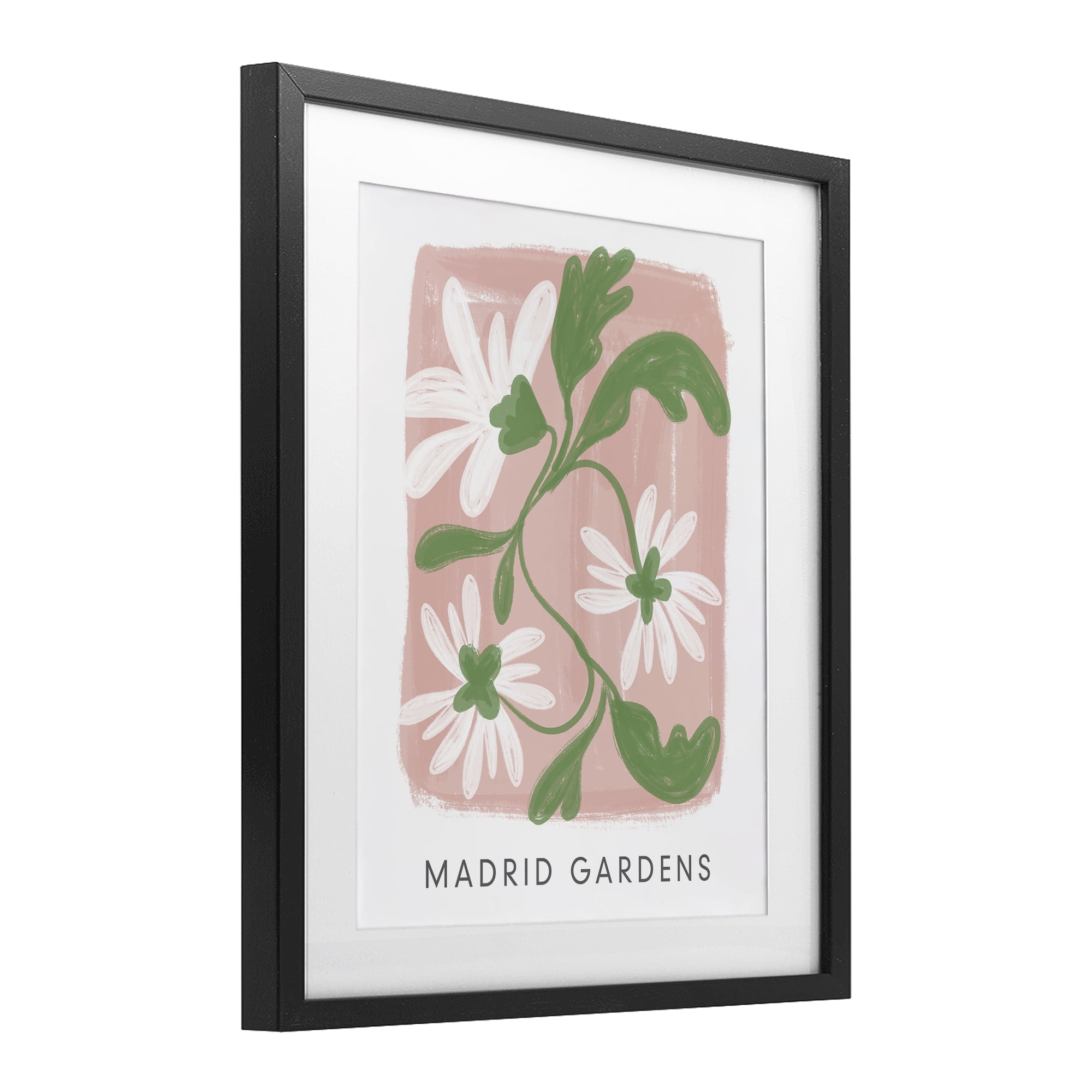 Stupell Industries Madrid Gardens Pastel Blooms Black Framed Print Under Glass, design by Lucille Price