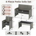 thumbnail image 3 of Costway 8 PCS Patio Conversation Set with Seat Cushions & Tempered Glass Tabletop, Outdoor, 3 of 10