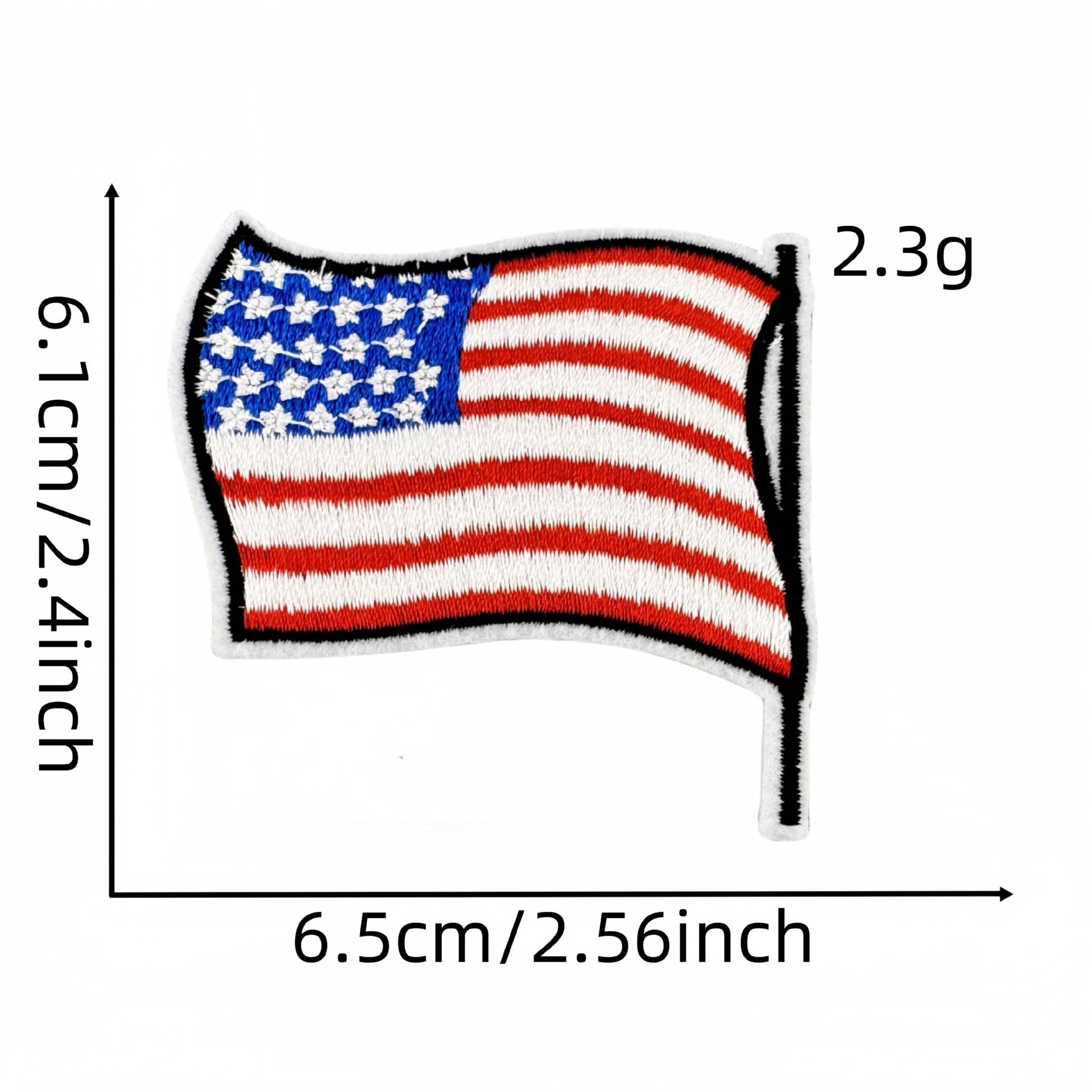 32pcs Independence Day 4th of July Patch: Embroidered USA Flag Badge - Iron On/Sew On Patriotic Applique, Clothing Decor
