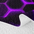 thumbnail image 5 of meiyoeat Gradient Gamepad Bed Spread Queen for Boys Gamers, Neon Honeycomb Purple Gaming Queen Coverlet Set, 3-Piece 1 Quilt and 2 Pillowcases, 5 of 7