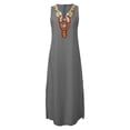 thumbnail image 4 of TSADFHJI Jupe en Velours Côtelé Maxi Robes d'Été pour Femmes Décontractées Robe Bohème Ample à Fleurs Robe Maxi à Bretelles S Gris, 4 of 5