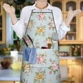 thumbnail image 6 of Pioneer Flower Floral Print Pattern Cotton Linen Apron with Pockets, Waterproof Adjustable, 33x27 Inch for Kitchen, Gardening, BBQ, Salon, 6 of 6