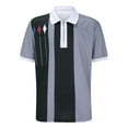 thumbnail image 4 of Beugl Mens Shirts, Men Summer Striped Splice Print T Shirt Turn Down Collar Short Sleeve Tops T Shirt Golf Shirts for Men, Polo Shirts for Men Black XXXL, 4 of 8
