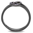 thumbnail image 3 of TK2685 - IP Light Black  (IP Gun) Stainless Steel Ring with Top Grade Crystal  in Light Amethyst Size 6, 3 of 4