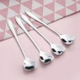 thumbnail image 4 of Cheers.US 4Pcs/Set Heart Shaped Spoons, Stainless Steel Spoon, Dessert Spoon, Ice Cream Spoons, Stirring Spoon for Tea, Cocktail, Sugar, 4 of 5
