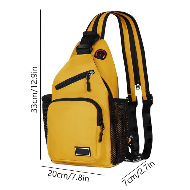 yulier Sac à Bandoulière Sac à Dos pour Hommes Femmes, Sac à Bandoulière Convertible Sac de Poitrine avec Multiples Poches et Sangle Réglable pour Sac de Jour Voyage Randonnée
