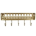 thumbnail image 2 of QuickGo Wall Mounted Floating Shelves, Metal Wall Shelf with 5 Hooks, Key Holder with Mail Organizer, Storage Rack for Entryway Living Room Bedroom Bathroom Kitchen, 2 of 3