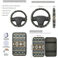 thumbnail image 3 of Yuyamidu Aztec Tribal Gemoetric Car Seat Covers Set with Steering Wheel Cover Seatbelt Pads Car Armrest Cover Keychain Coasters, 13 PCS Set, 3 of 6