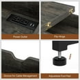 thumbnail image 3 of Greenstell End Table with Charging Station,Nightstand Sofa Table for Living Room Bedroom Gray, 3 of 7