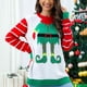 thumbnail image 5 of Gibobby Temperamento Suelto Top de Manga Larga Suéter navideño de Papá Noel Jacquard para mujer, de manga larga con animados, prendas de punto con bloques de color (Blanco, S), 5 of 5