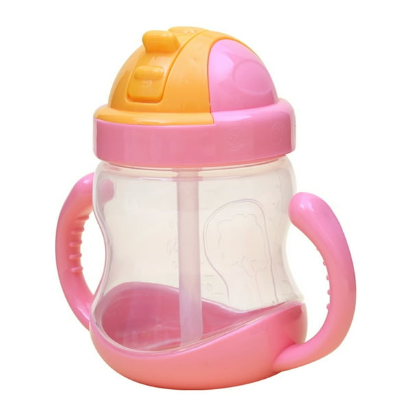 LYUMO 280ML Cute Baby Cup Drinking Straw Kids Children Learning Safe Feeding Bottle Training