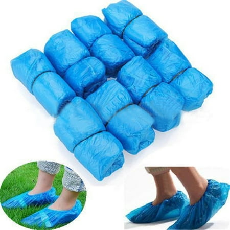 100PCS Waterproof Boot Cover Plastic Disposable Shoe Covers Overshoes