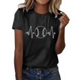 thumbnail image 1 of adviicd Chemise Femme Décontractée Basique Sortie Crop Tops Manches Courtes Col Rond T-Shirts Serrés Noir,TTG, 1 of 5