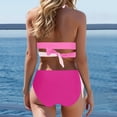 thumbnail image 4 of Women Bikini- Women High Waisted Bikini Sets Swimsuits Color Block Two Piece Drawstring Bathing Suit, Plus Size Bikini For Women, 4 of 6