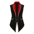 thumbnail image 3 of vastwit Womens Velvet Circus Ringmaster Vest Lion Tamer Sleeveless Swallow-Tailed Balzer Jacket Black XXL, 3 of 7