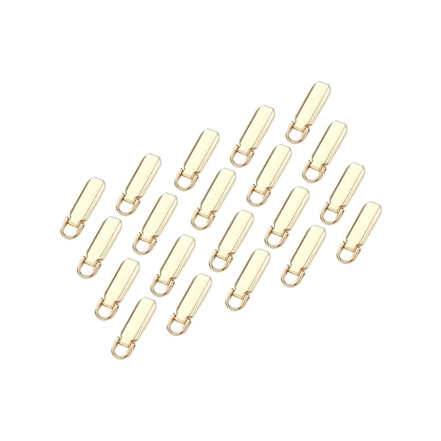 kurtrusly 20Pcs 5# Detachable Zipper Tags Repair Pull Tabs for Clothing Bags Sturdy Gold