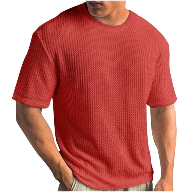 JUNWELL T-Shirts pour Hommes Grande Taille Manches Courtes T-Shirts Col Rond Classiques Été Hauts pour Hommes