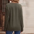 thumbnail image 4 of ATOYSOY Women's Loose Basic Tops Trendy Long Sleeve Tees Solid Color Blouses Workout V Neck Shirts Fall Relaxed Comfy Casual Button Down Green S, 4 of 9
