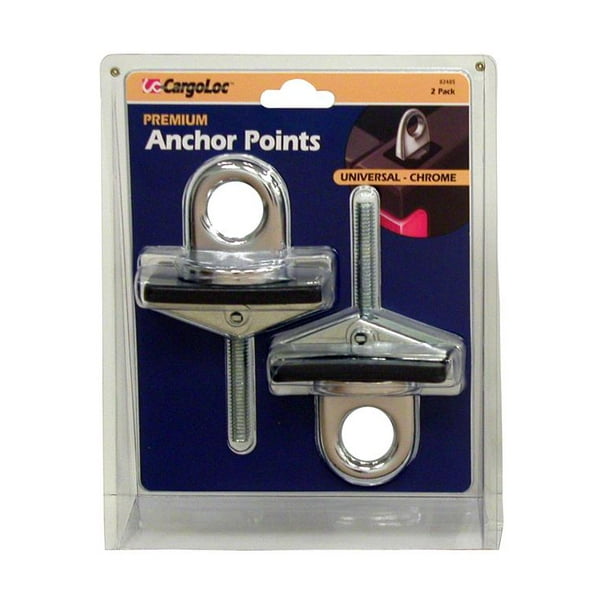 2 Pc Universal Fit Truck Bed Anchor Chrome Plated Tie Down Loop Hooks
