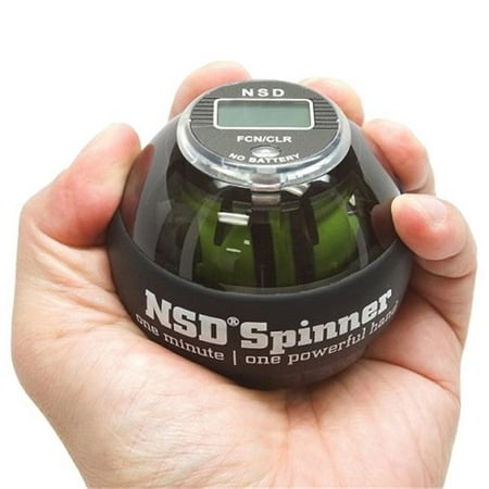 NSD Power PB-688AC Black NSD Power Winners Roll N Spin Spinner Gyroscopic Wrist and Forearm Exerciser with Digital LCD Counter and AutoStart Feature