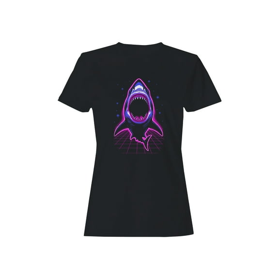 Neon Retro Shark Attack Women's T-shirt